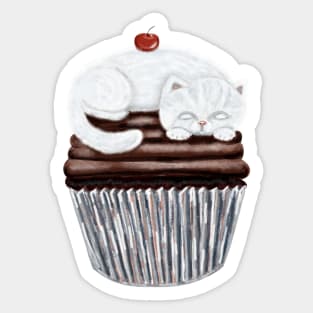 Kitty Cupcake Illustration Sticker